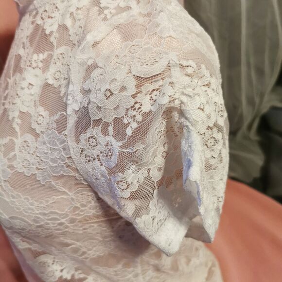 Cecil Mcbee Top Women's Small White Lace Party Casual Sheer Festival Costume Y2K - Picture 9 of 12